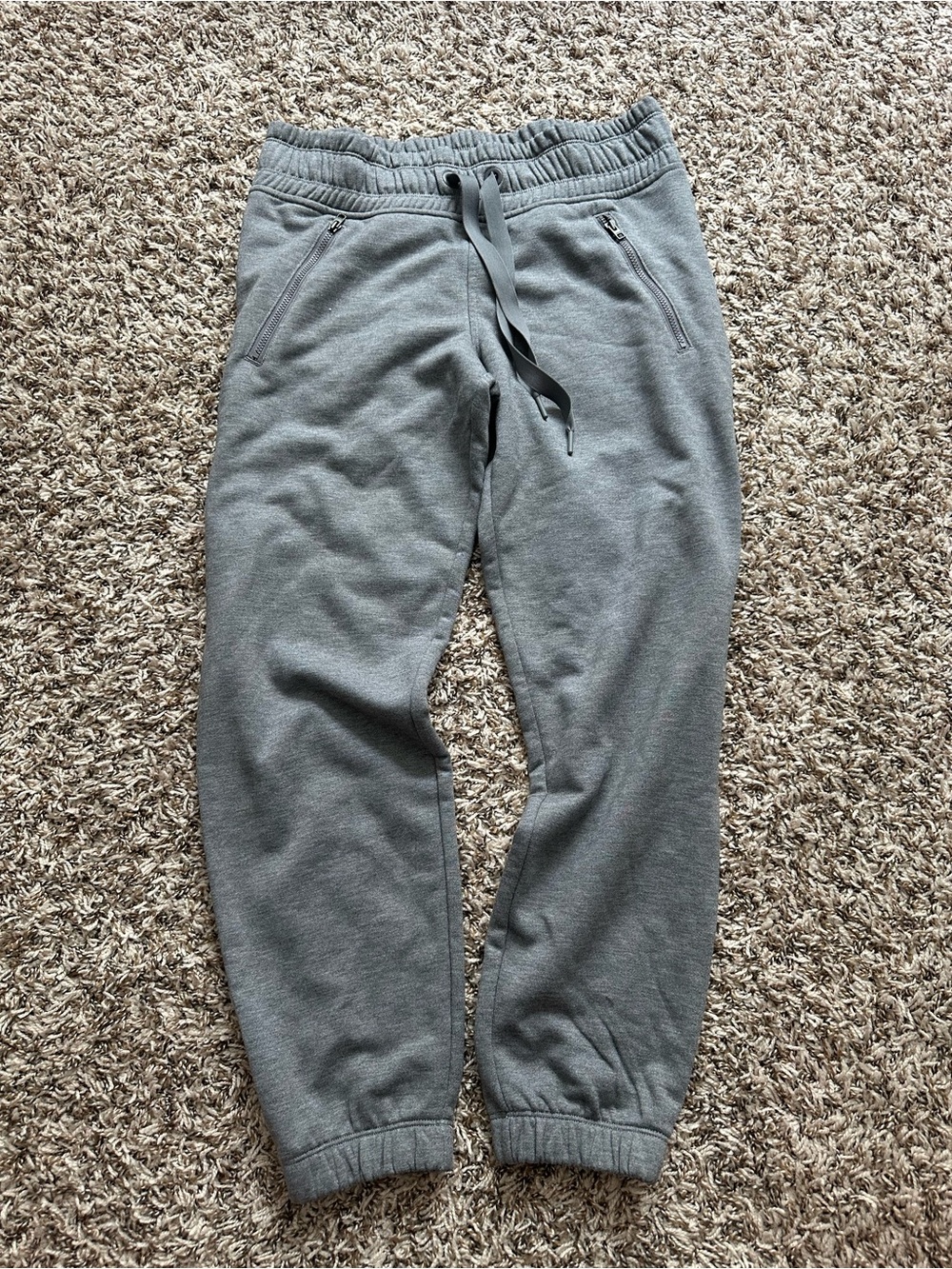 Athleta Heather Gray Zippered Drawstring Joggers